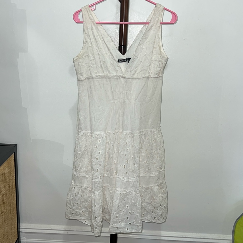 White Embroidered Lightweight Flowy Summer Dress NWOT